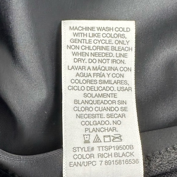 Black Full Coverage Mid Rise Ruched Side Tie Swim Bottoms Size 3X (24W/26W) - Picture 7 of 10